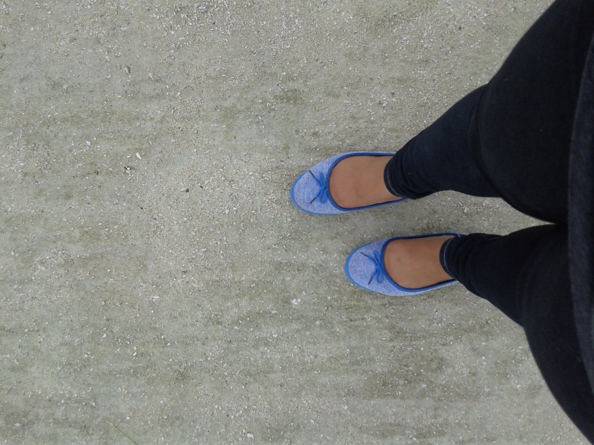 Blue sandals sand