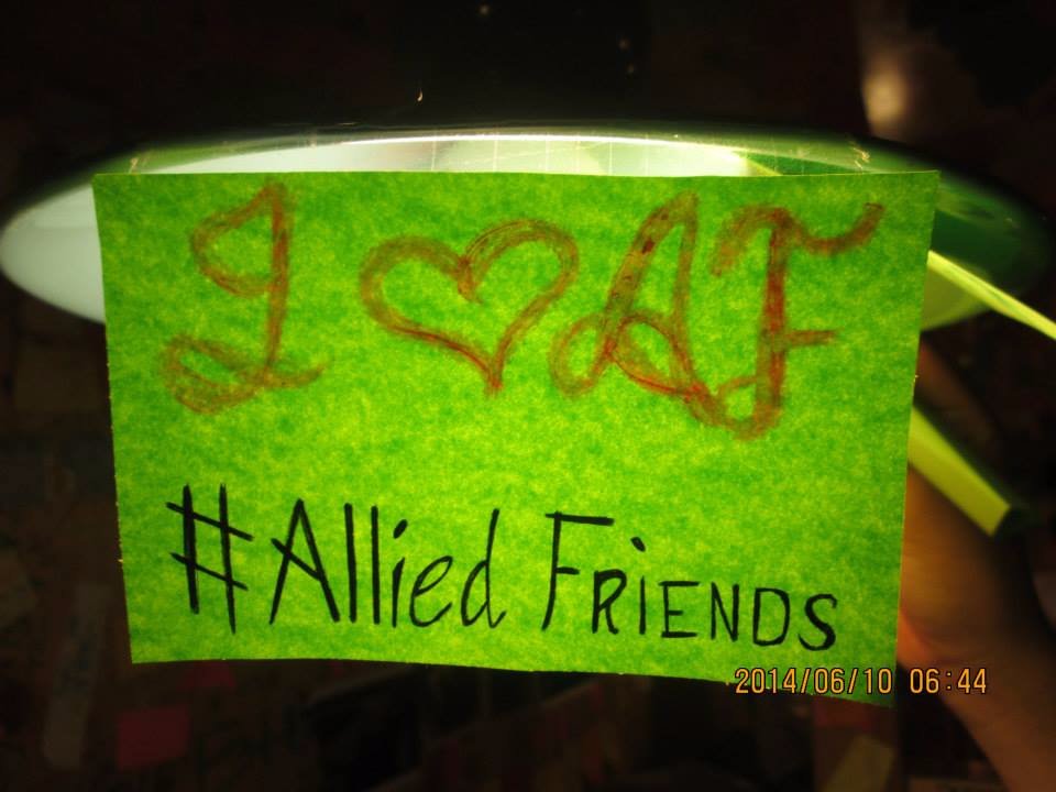 I love AF friends, hashtag Alliedfriends