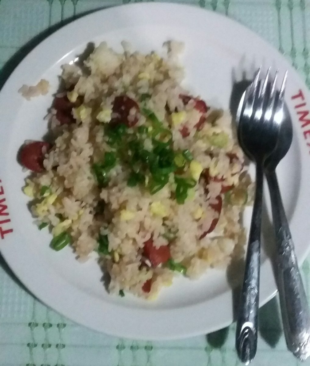 Specialty for my brother, fried rice with green onions
