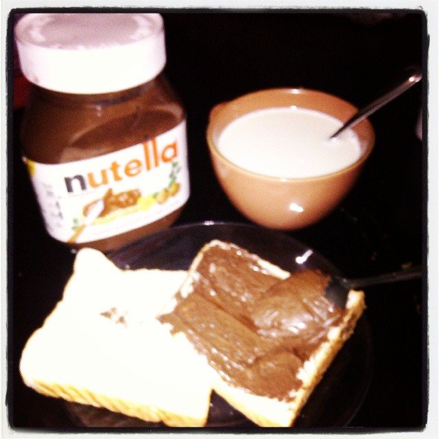 nutella bread milk for snacks