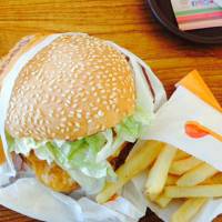 Chicken Nugget burger  fries, is heaven