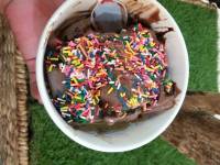 Fried Ice cream, with Rainbow sprinklers
