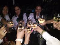 Wine glasses out with squad birthday celebration loved yehey horray