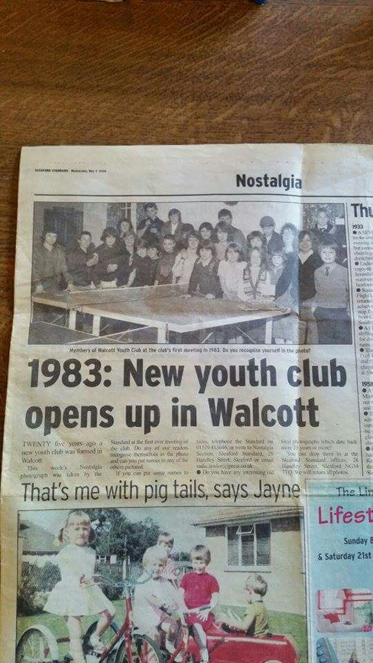 paper from 2008, 25 year anniversary of Walcott Youth Club