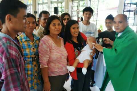 Ate lenny and kuya mark christening of their baby
