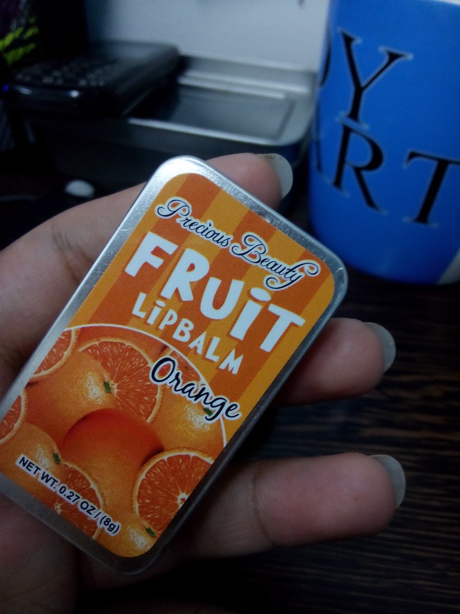 fruit lipbalm in orange