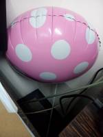 balloon, pink polka