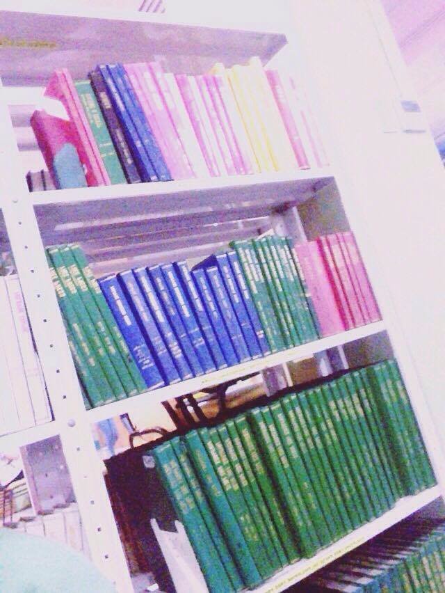 at library books thesis green blue red