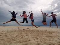 friends, workmates, ojts, moalboal, beach, jumpshot, amazing, fun