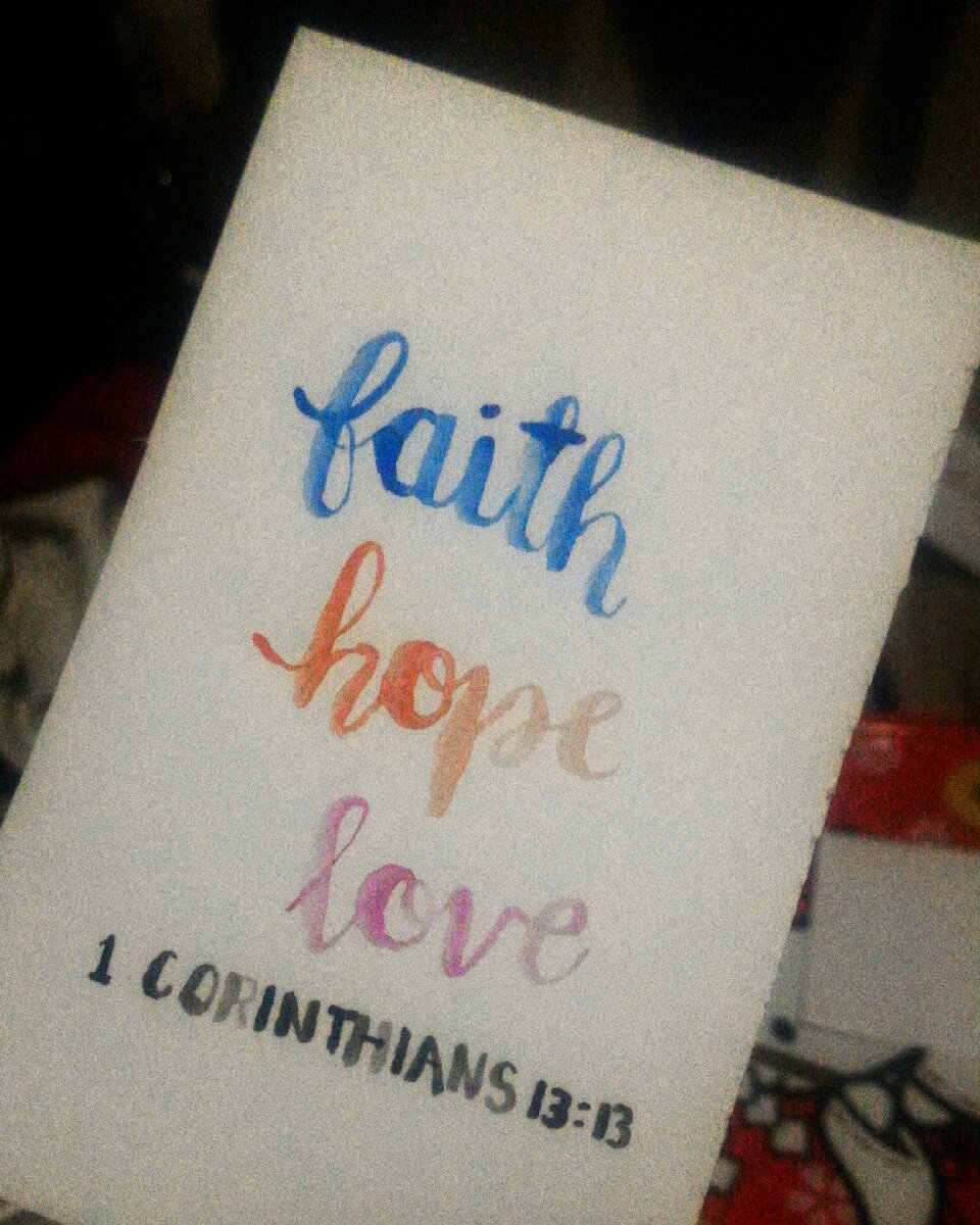 #calligraphy faith, hope and love
