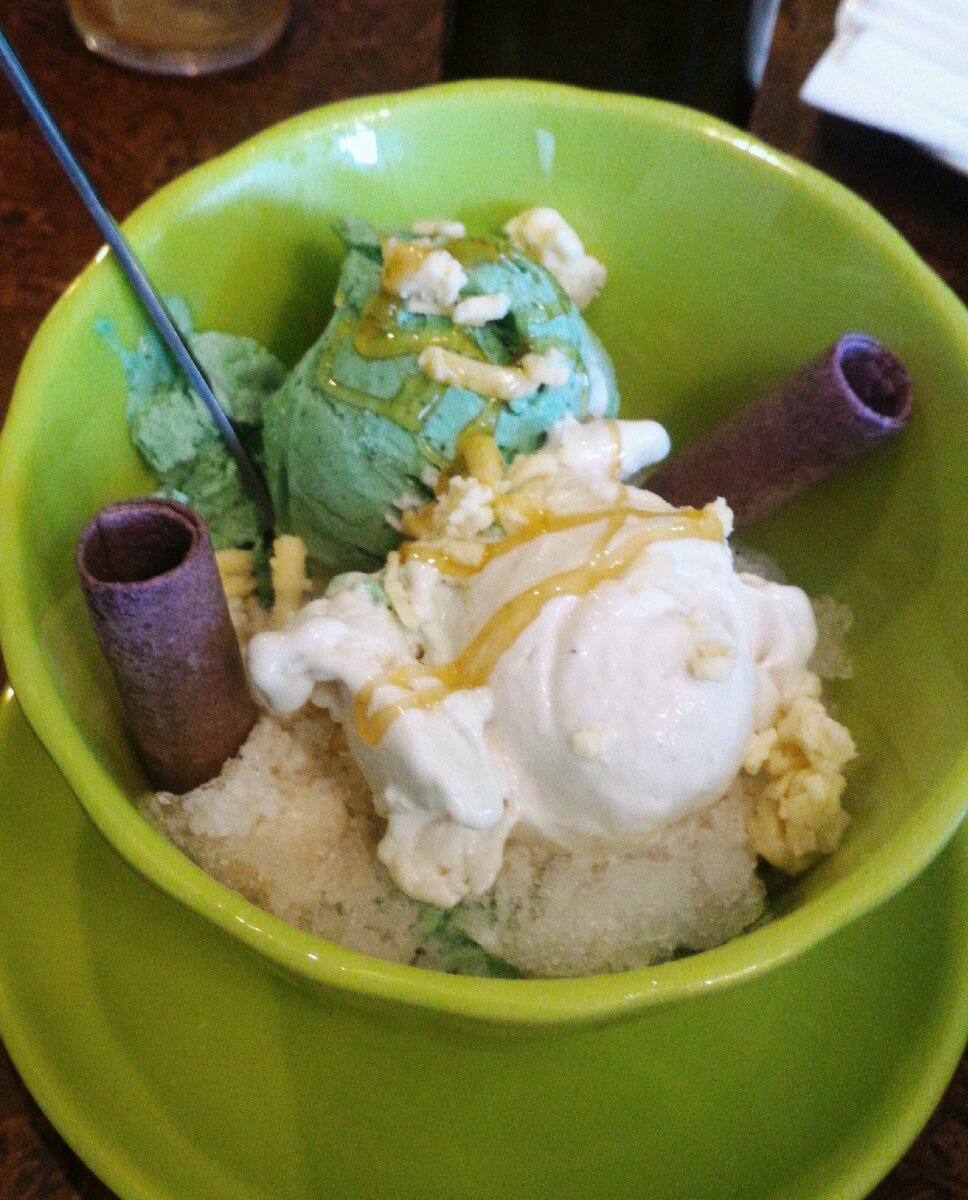 honeyed halo halo with Guyabano and Malunggay ice cream