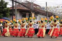 Getting ready for the street dancing Sinulog Festival