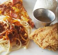 Pizza Chicken and Spaghetti valuemeal meal