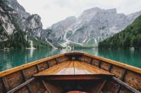swiss alps, mountains, boat, awe