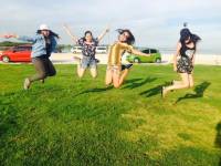 Jumpshot, smile, happiness, peace