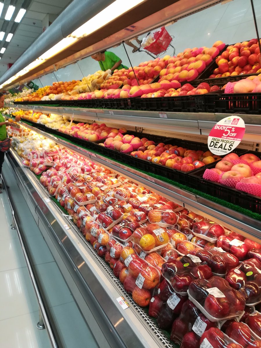 Food, display, supermarket, fruits, apple