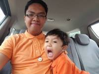MATCHY MATCHY WITH NEPHEW IN ORANGY SHIRT