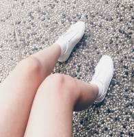 White sandal out alone