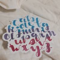 Calligraphy, paint, alphabet, color, white, colorful