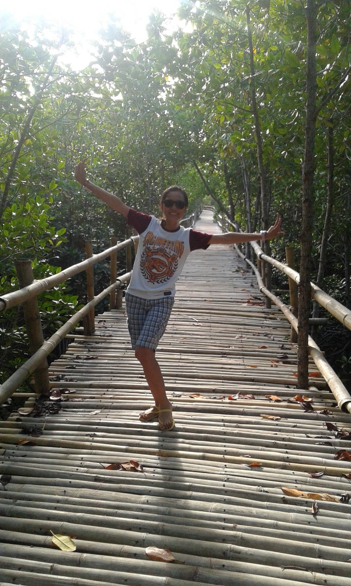 Bamboo bridge, fun