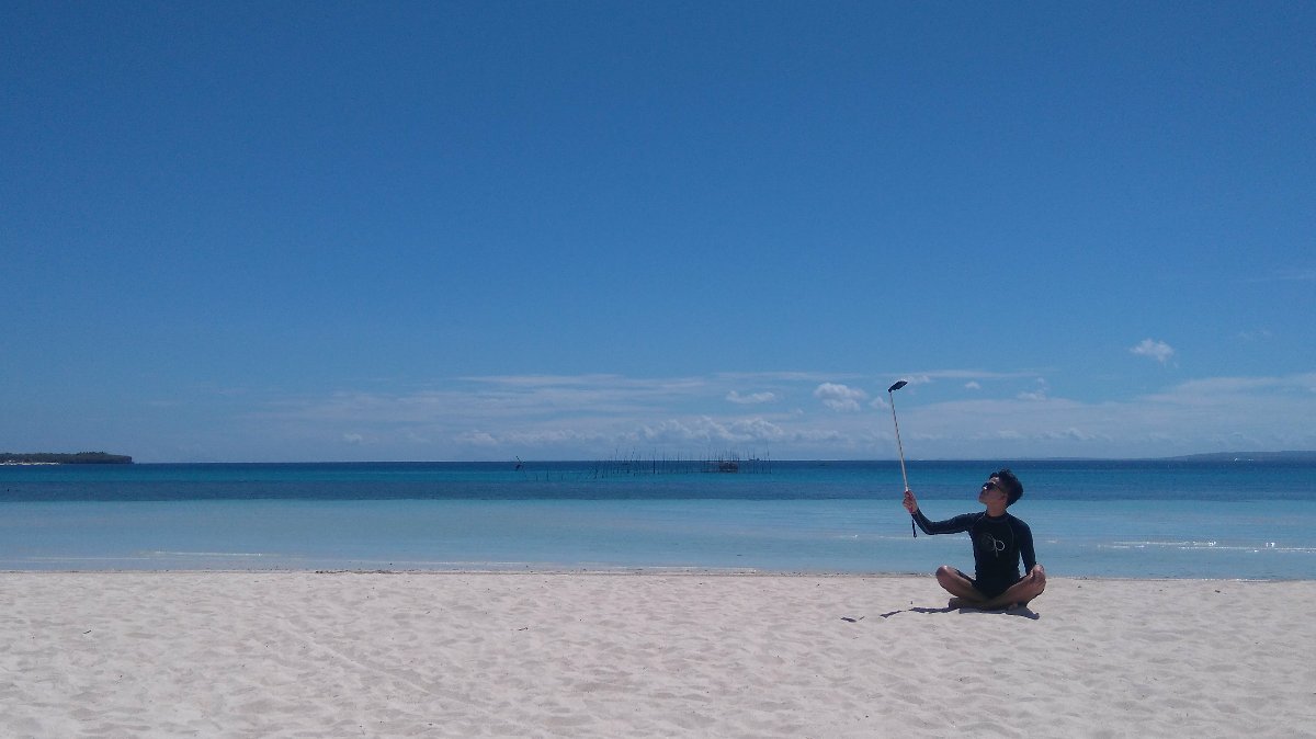 selfie, great, white, beach, awesome, sand, island