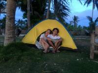 with my mom, tent, beach, province, fresh air, weekend, peace