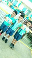 with classmates