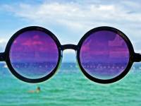 sunglasses, sea, blue, green
