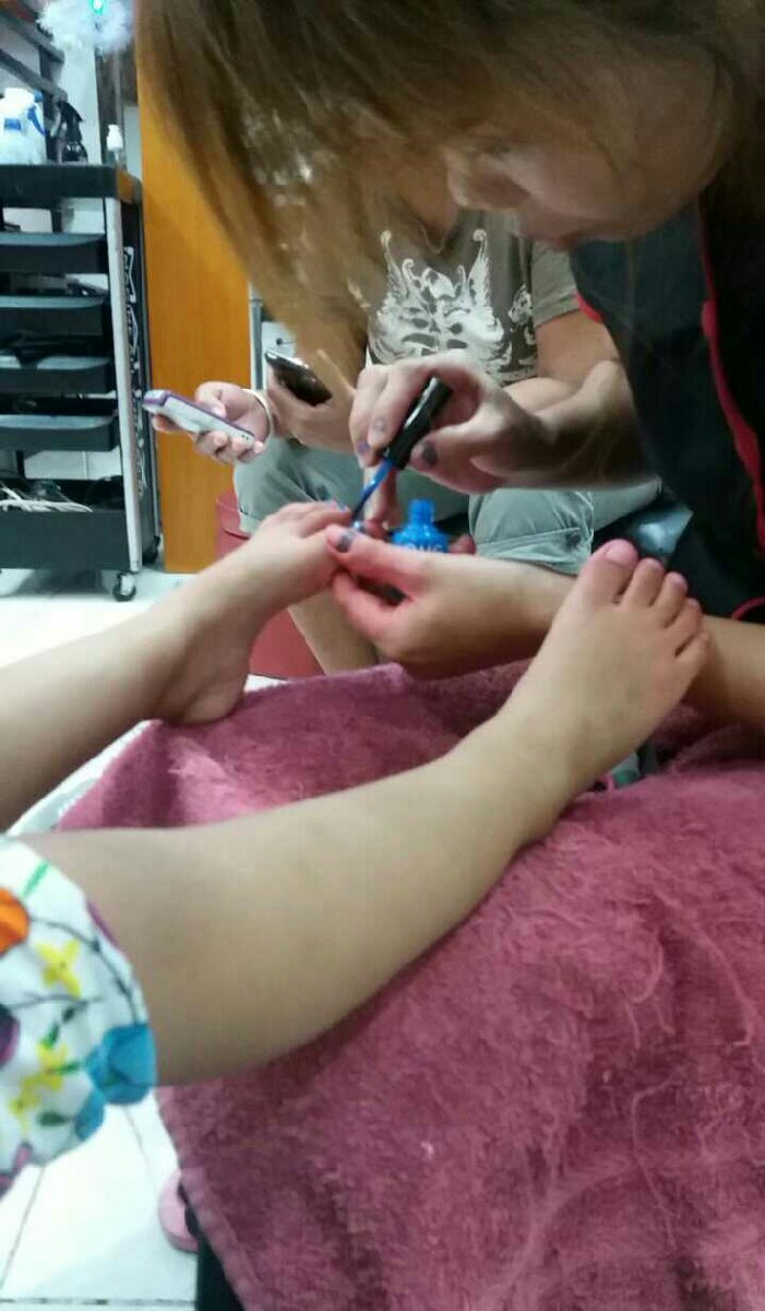 pampering my lil mini me