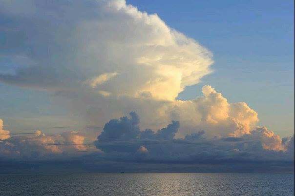 clouds, ocean, view, paradise