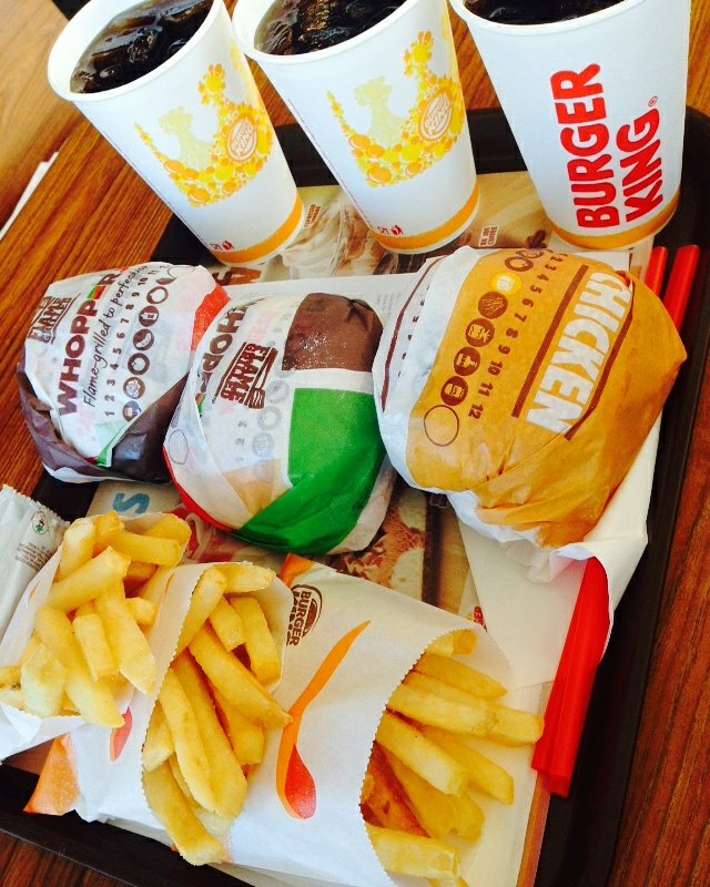 Burger King, Two Burger Whopper  Chicken Nugget Burger Fries Heaven 