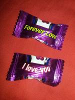 Forever love, I love you, candies
