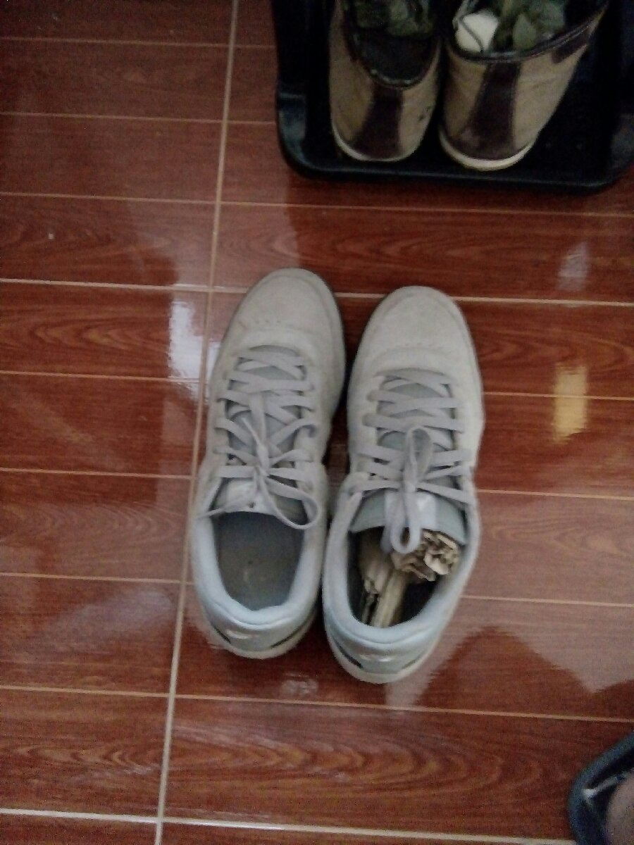 Gray rubber shoes
