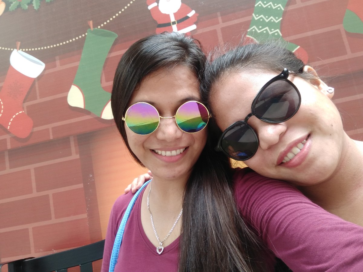 With my sister 