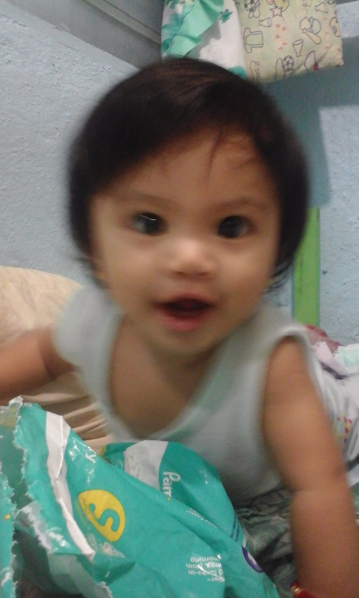 with her diaper