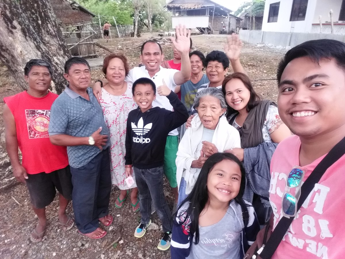 with his fam