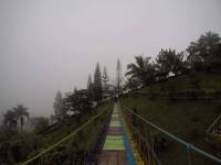 Hanging bridge, adventure, cloudy, cold, nature, fun