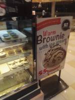 Warm brownie, ala mode, yummy, dessert
