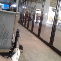 waiting, shoe, airport, lounge