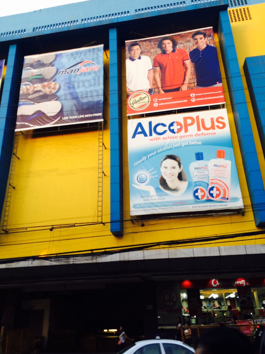 looking at the billboards