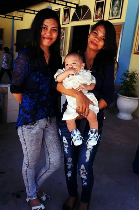 Ninang Dandan and ninang sanghut love you very much baby dave