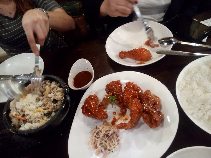 chicken n beer, yangyum chicken, korean bibimbap