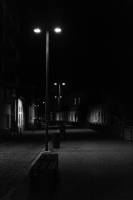 thumbnail of Streetlights, postlamps, black and white