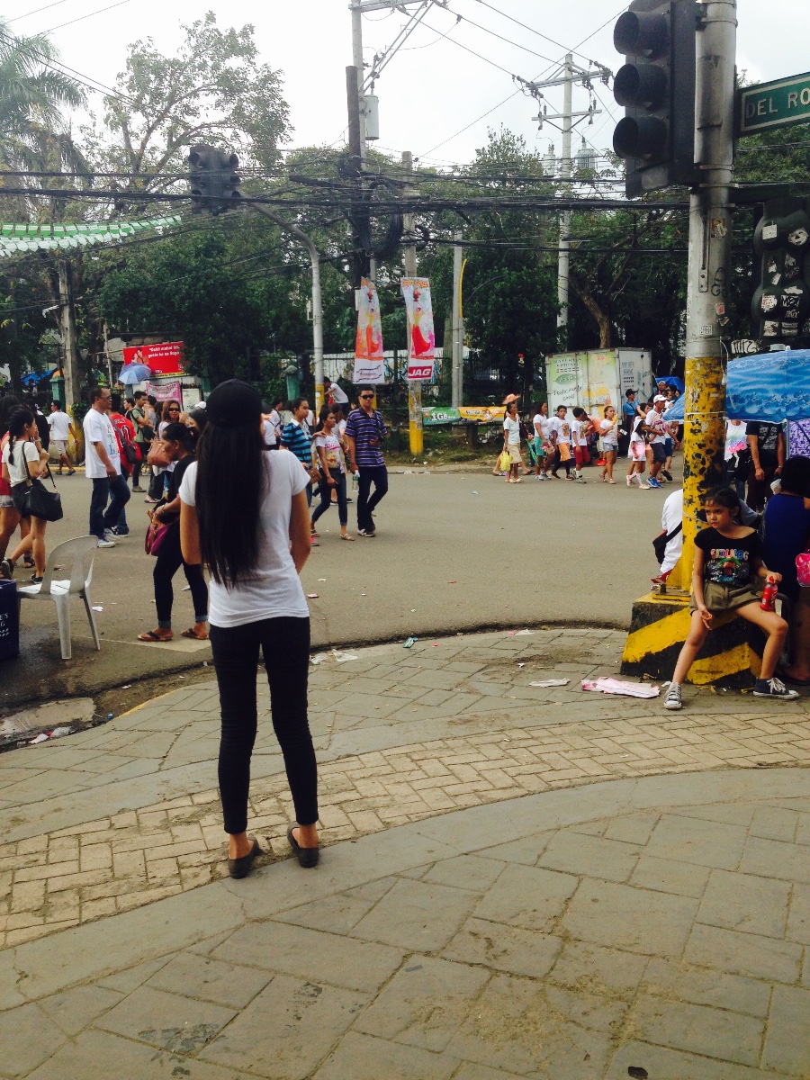 Black and white standing outside waitingggg
