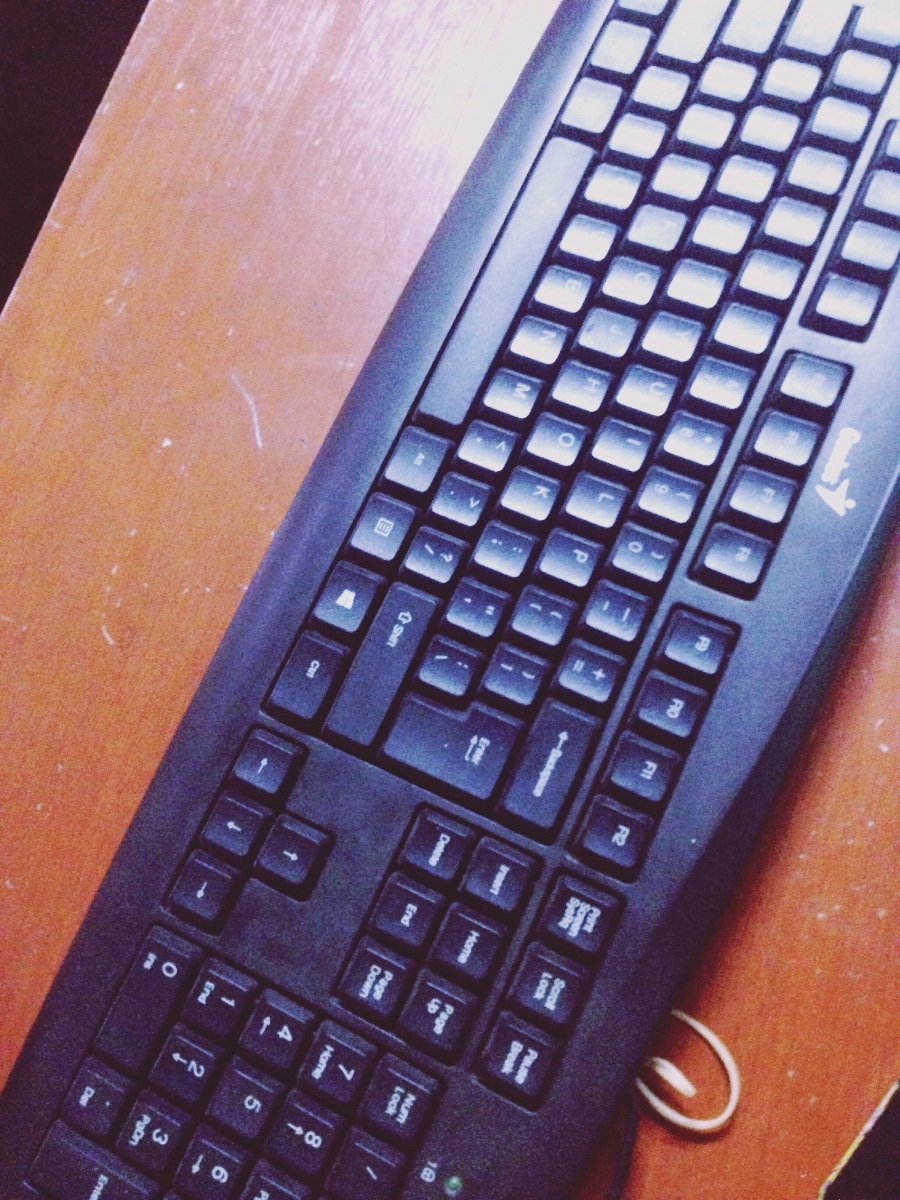 Black keyboard letters numbers signs