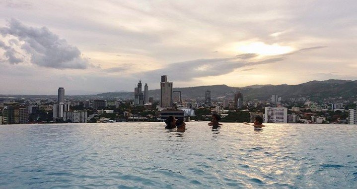 Swimming time plus city overview 