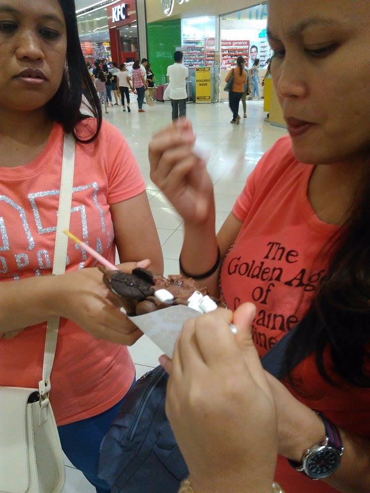 busy girls eating