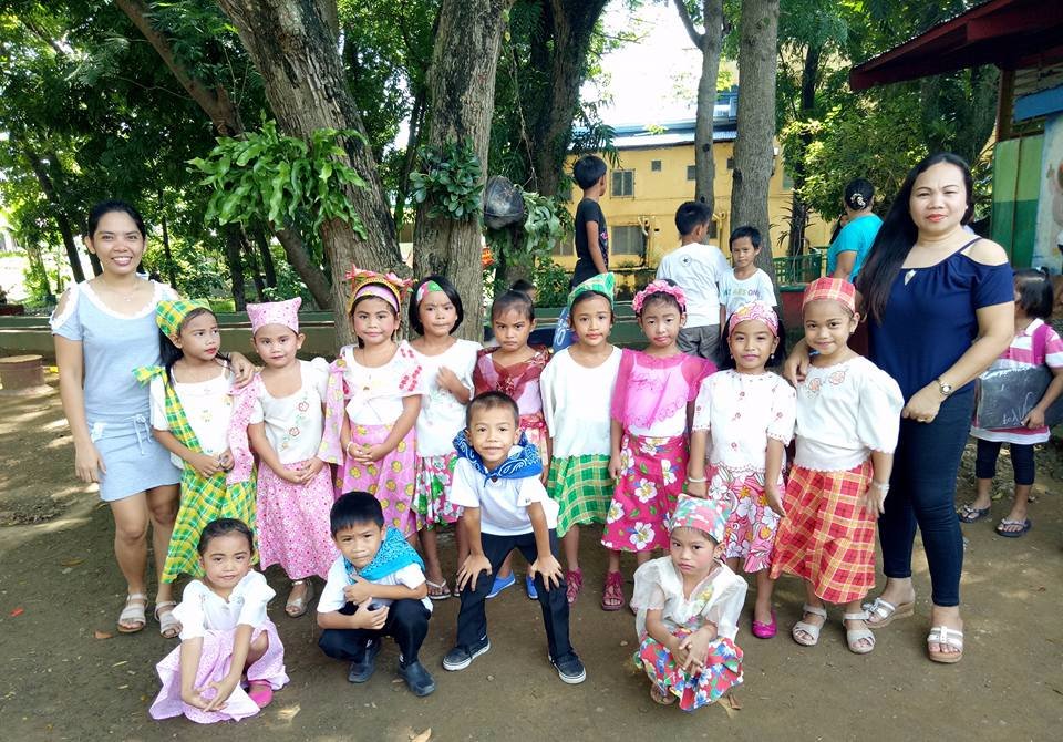 celebrating, buwan ng wika, with, friends, classmates, and, pretty, teache