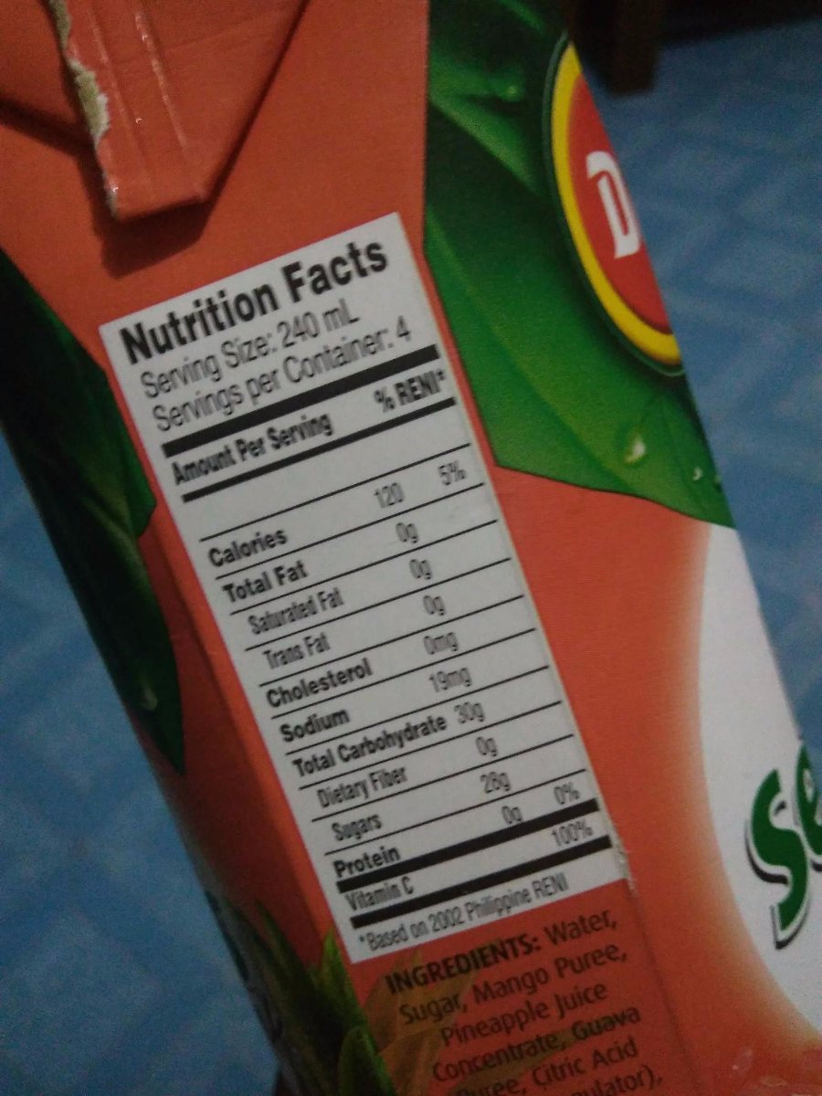 del monte 4 seasons nutritional facts