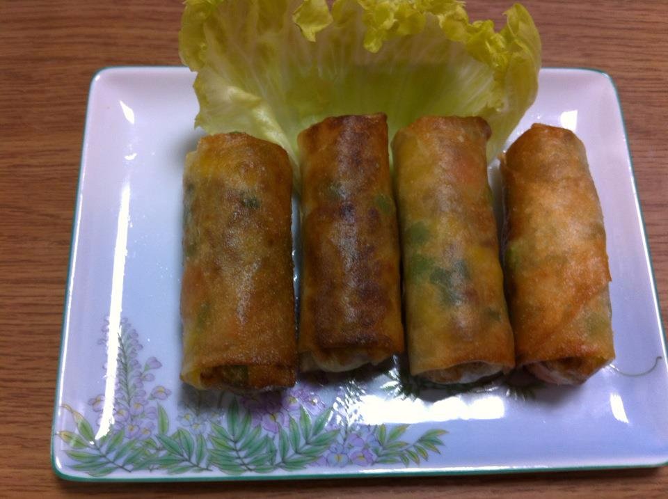 four pieces of lumpia food is love